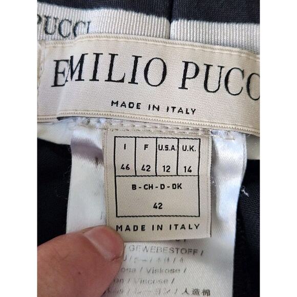 Emilio Pucci Women's Black Dress Career Pants High Rise Straight Legs Size 12 - Picture 5 of 9